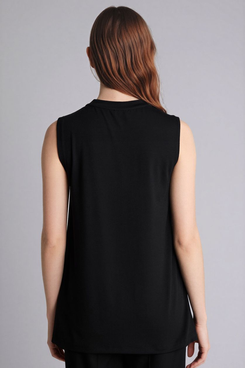 Kadın Siyah Slım Fıt Pamuklu Tunik