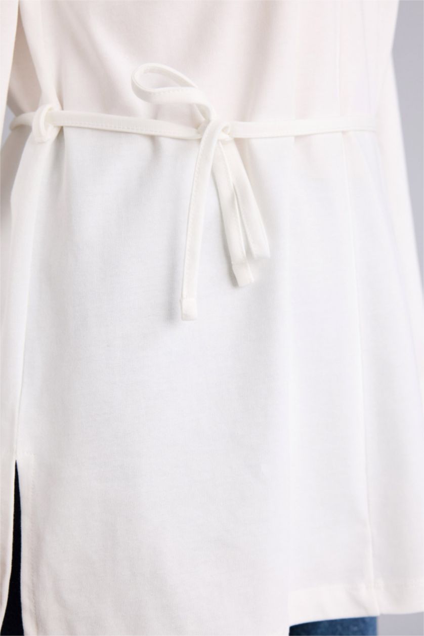 Woman Ecru Loose Fit Long Sleeve Tunic