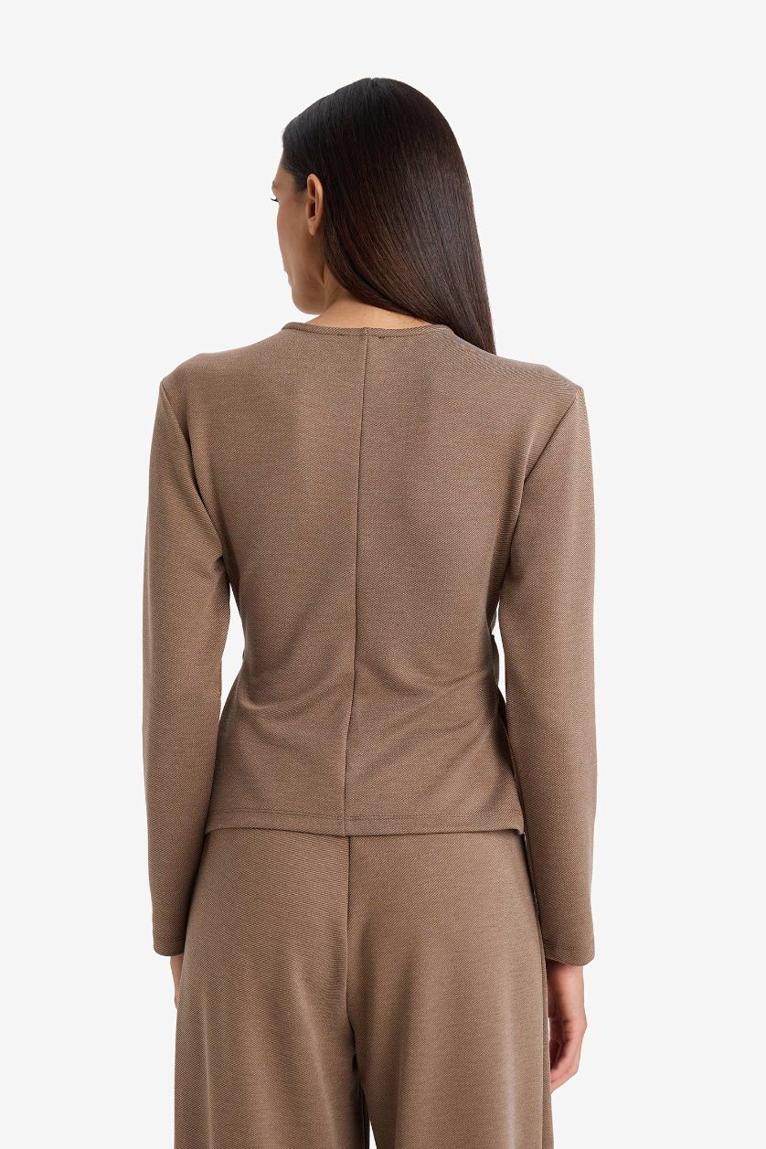 WOMAN Vison Regular Fit Wrap Neck Accessory Detail Blouse