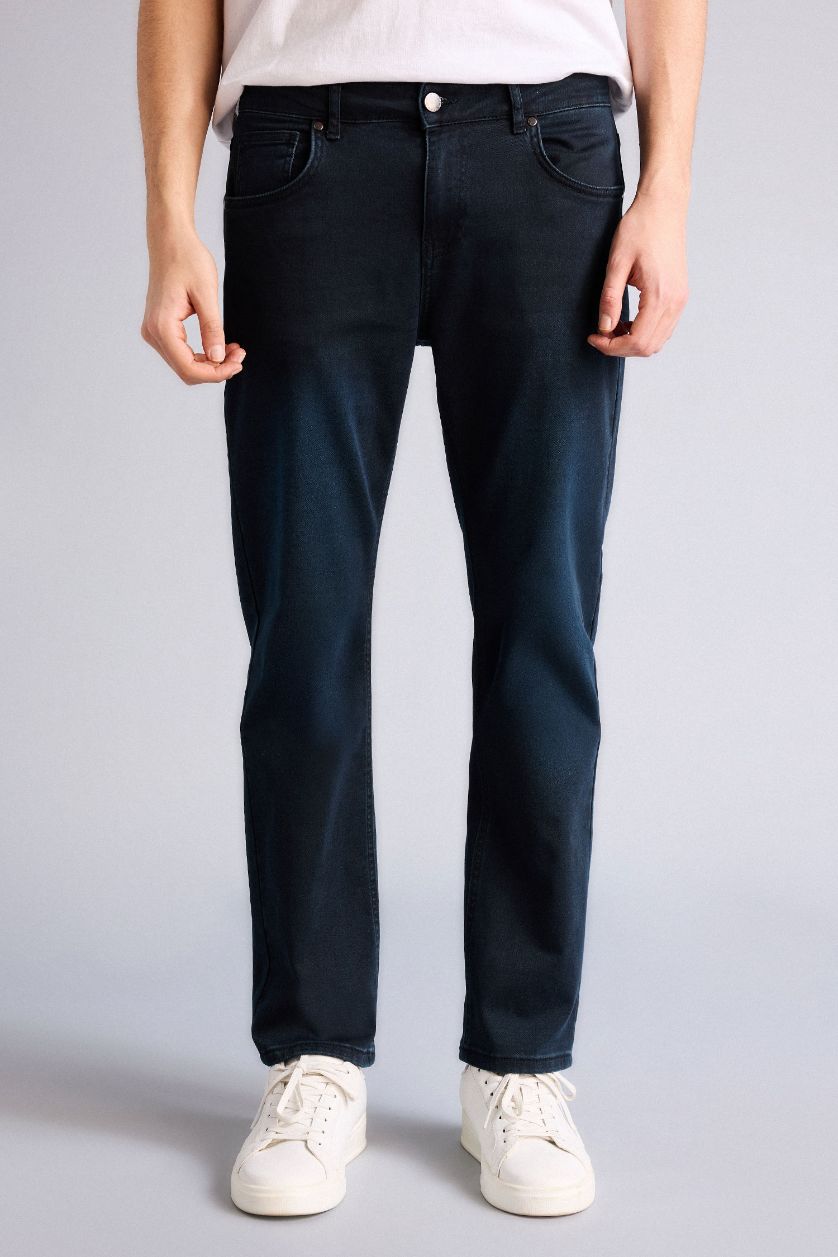 Erkek Mavi Siyah Sergio Regular Fıt Normal Bel Boru Paça Pantolon