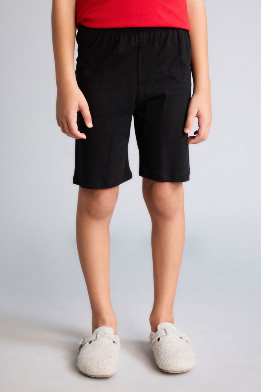 Erkek Çocuk - Genç Erkek Kırmızı Tişört Şort 2'li Pijama Takımı Erkek Çocuk