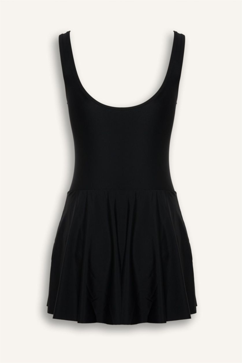 Әйелдерге қара Regular Fit бұршақ өрнекті суға шомылу киімі