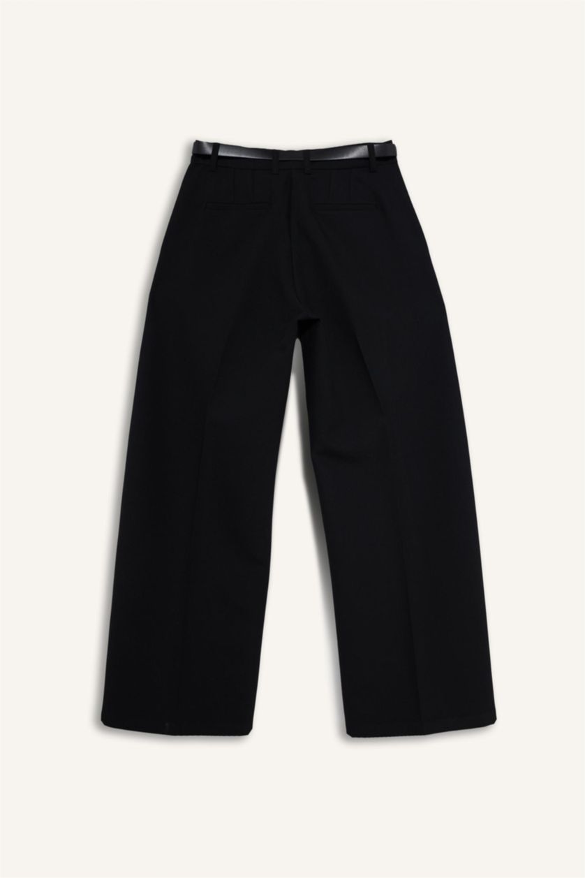 نساء أسود High Waist Straight Fit Trousers