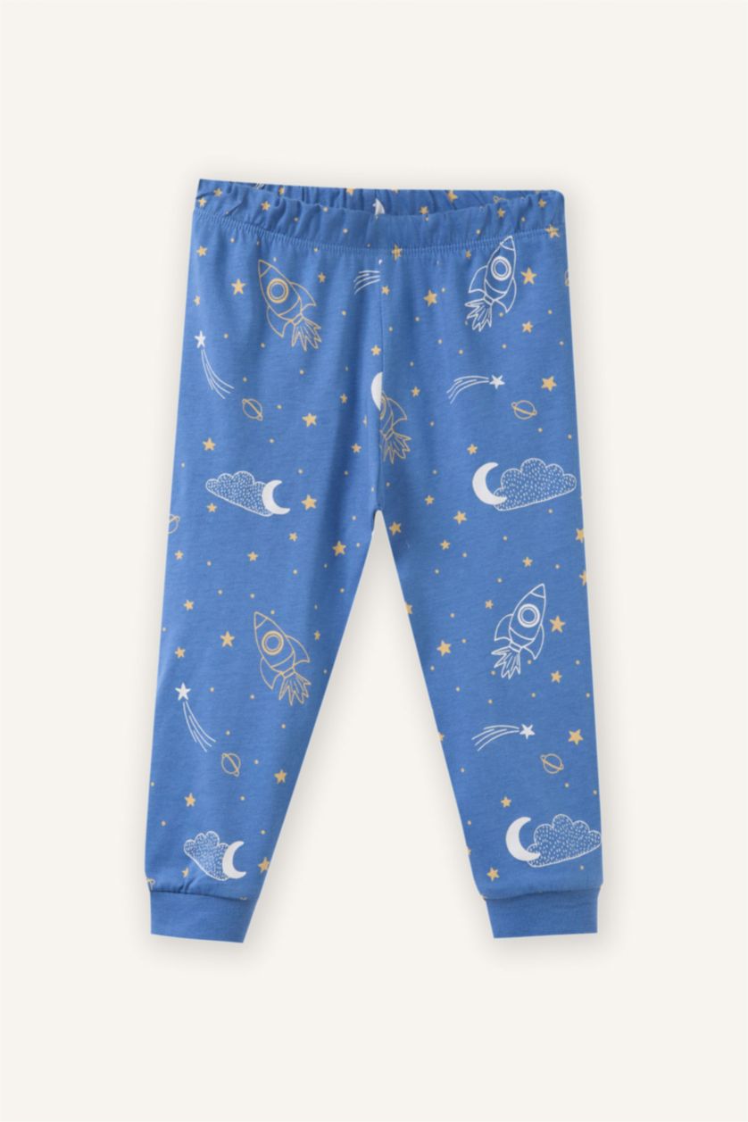 Erkek Bebek Mavi Yıldız Desenli 2'li Pijama Takımı Erkek Bebek