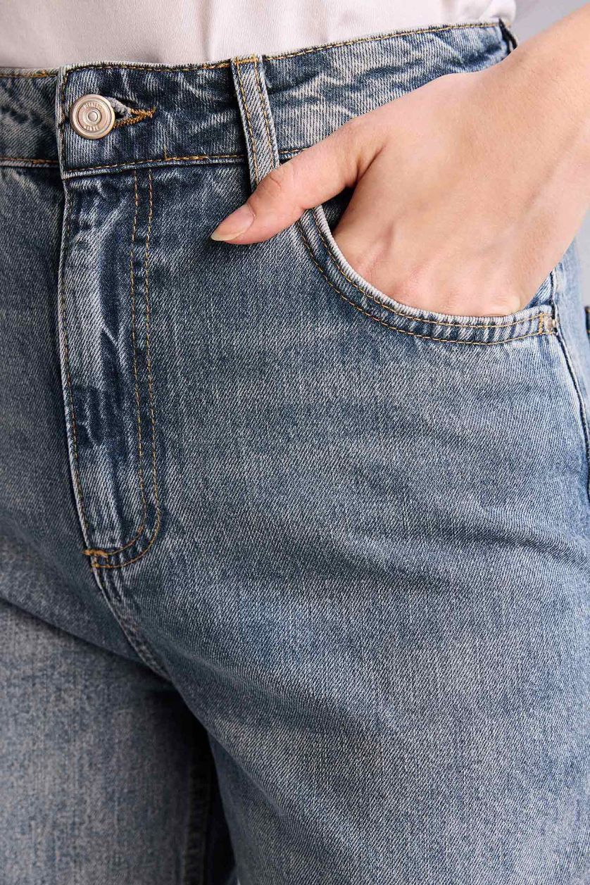 WOMAN Dark Blue 90's Wide Leg High Waist Long Jeans