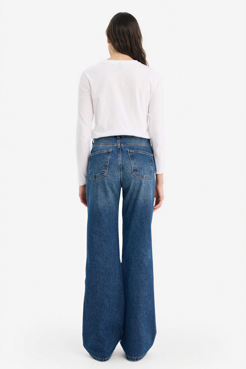 Woman Dark Blue Denim Trousers