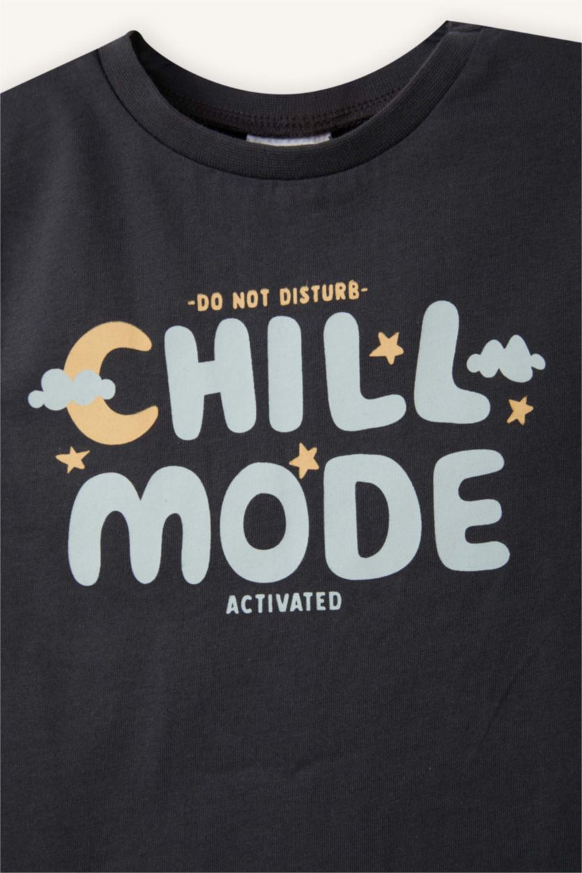 Erkek Bebek Antrasit Yıldız Desenli 2'li Pijama Takımı Erkek Bebek