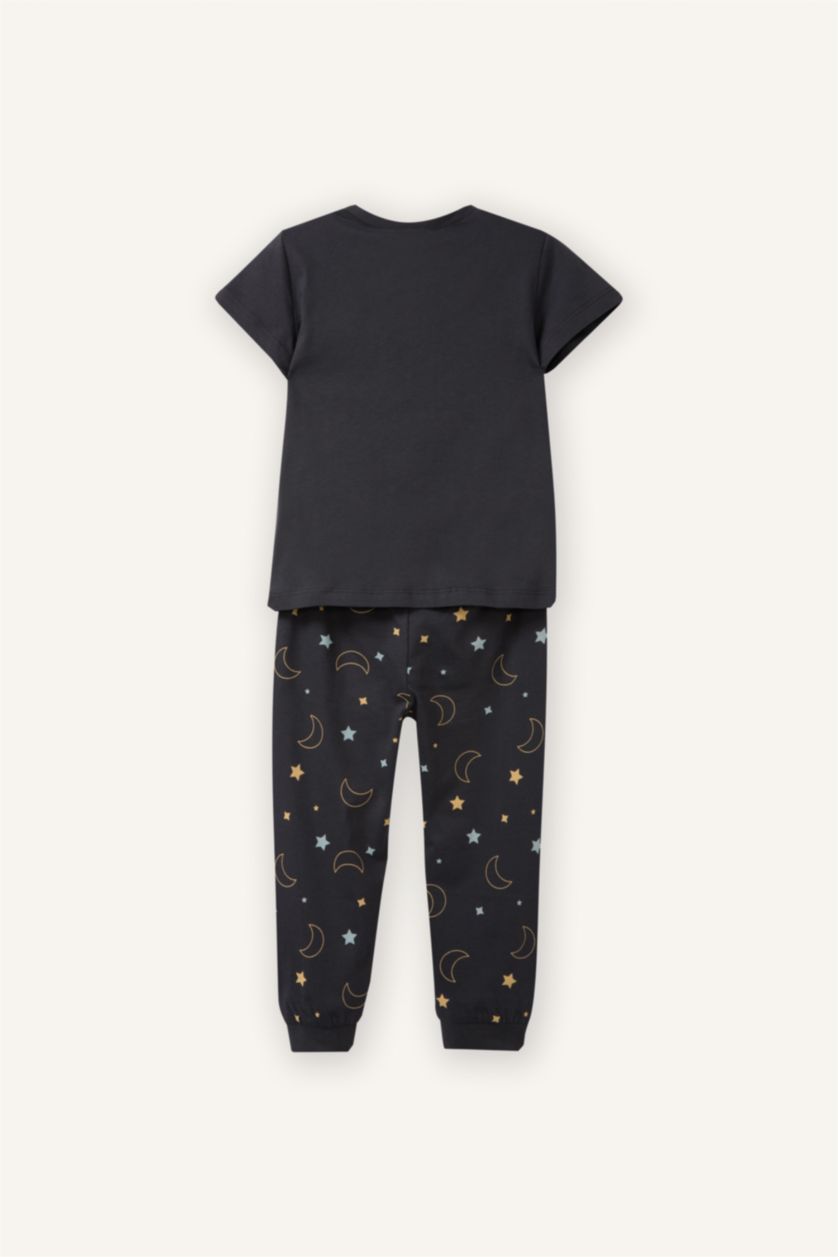 Erkek Bebek Antrasit Yıldız Desenli 2'li Pijama Takımı Erkek Bebek