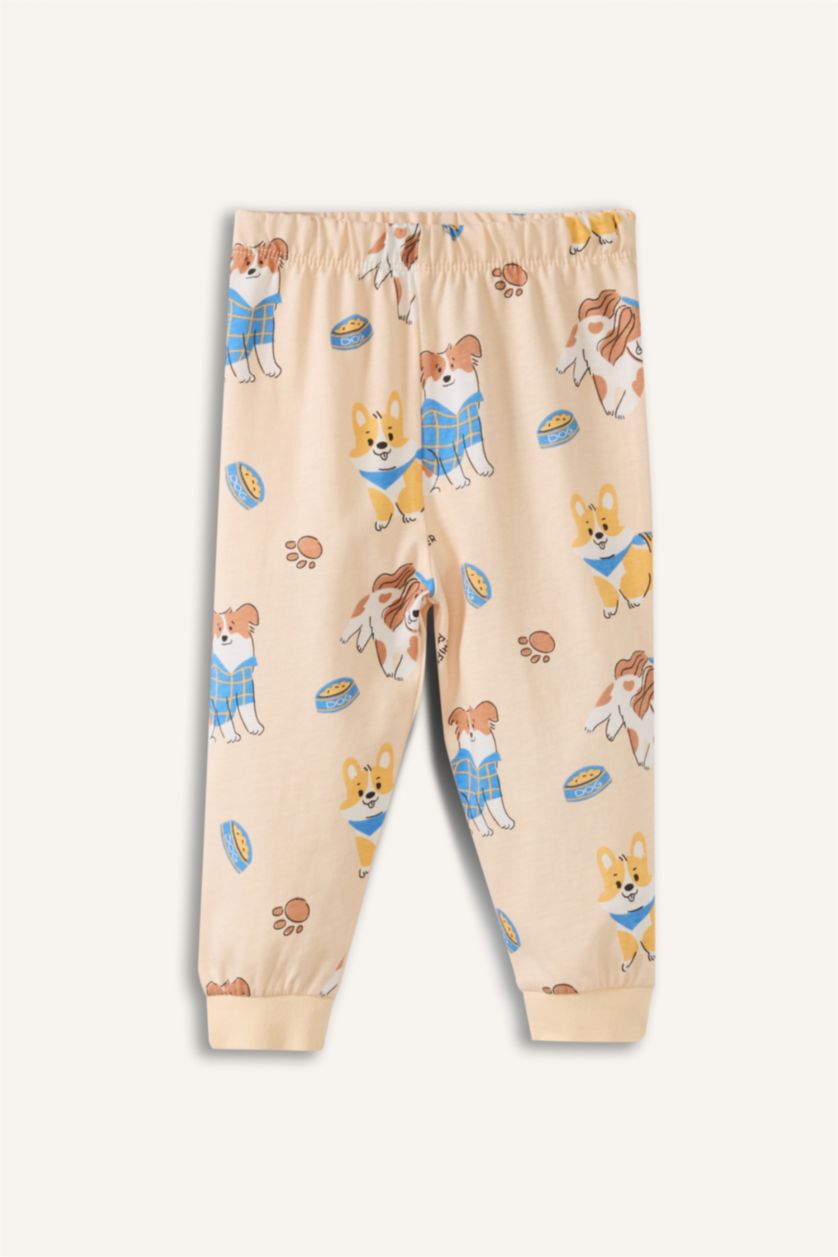 Erkek Bebek Açık Bej 2'li Pijama Takımı Erkek Bebek