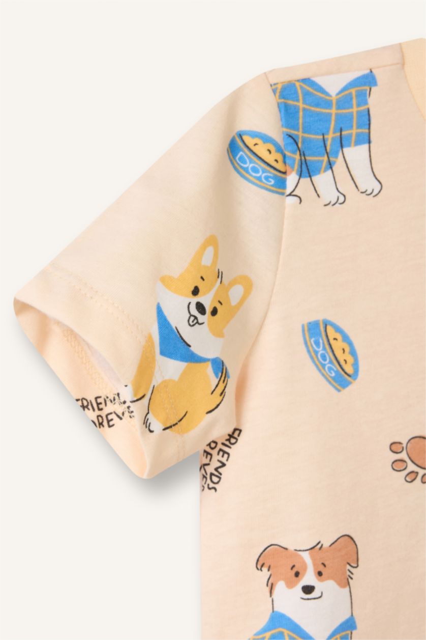 مولود ذكر بيج فاتح Baby Boy 2 Piece Printed Pyjamas Set