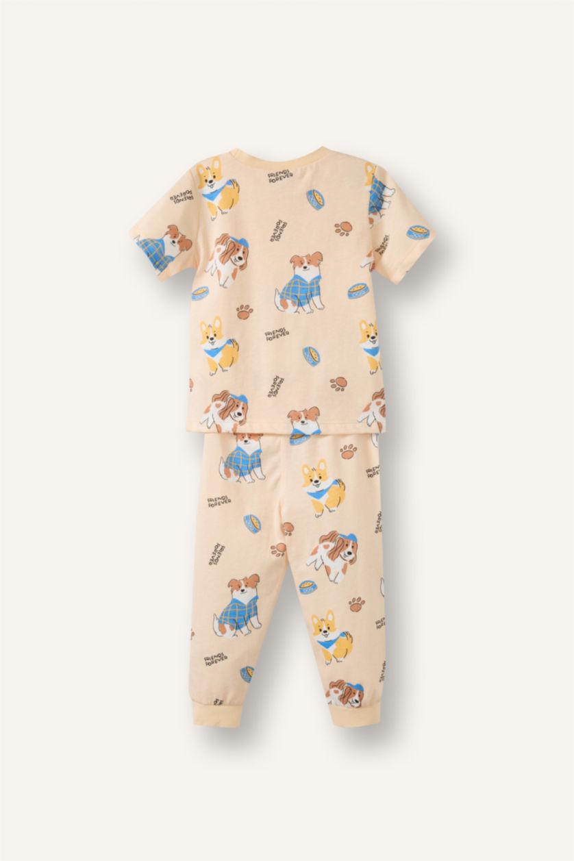 مولود ذكر بيج فاتح Baby Boy 2 Piece Printed Pyjamas Set