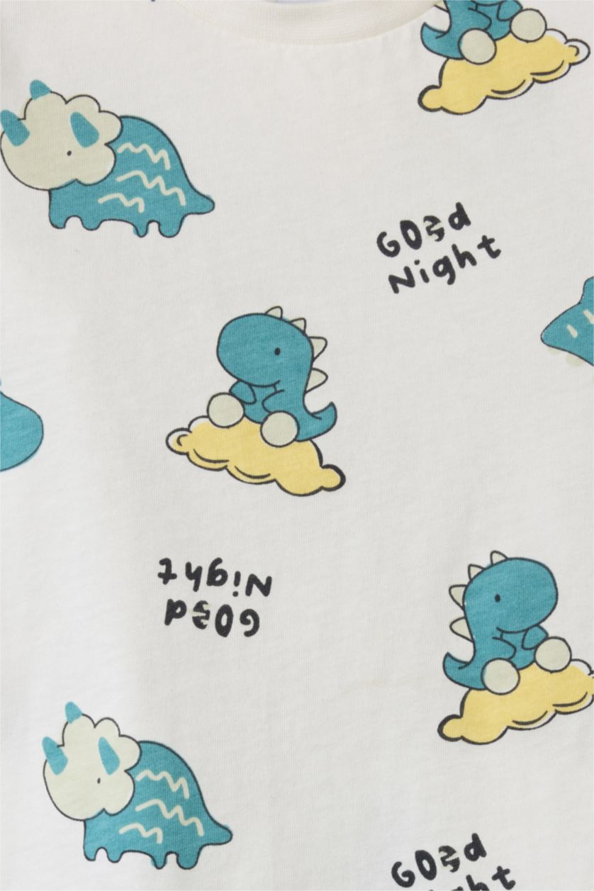 Erkek Bebek Ekru 2'li Pijama Takımı Erkek Bebek