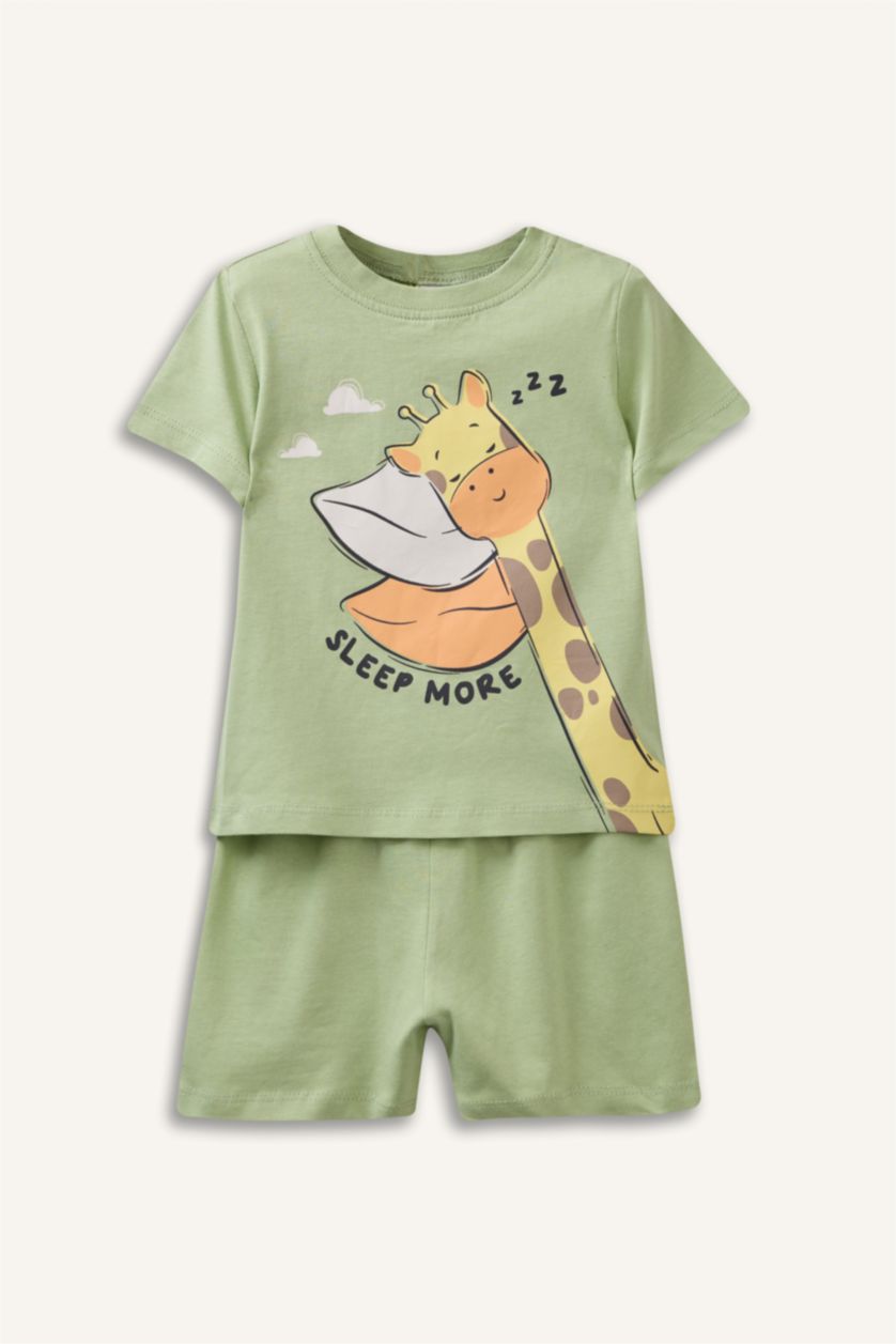 Erkek Bebek Mint Desenli 2'li Pijama Takımı Erkek Bebek