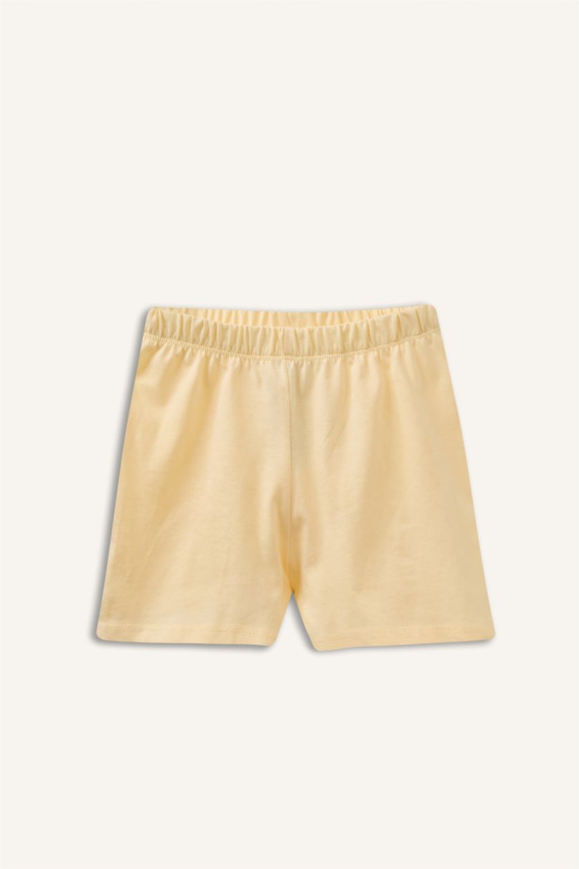 طفل صغير أصفر فاتح سيت بجامة ولادي مطبوع - قطعتين