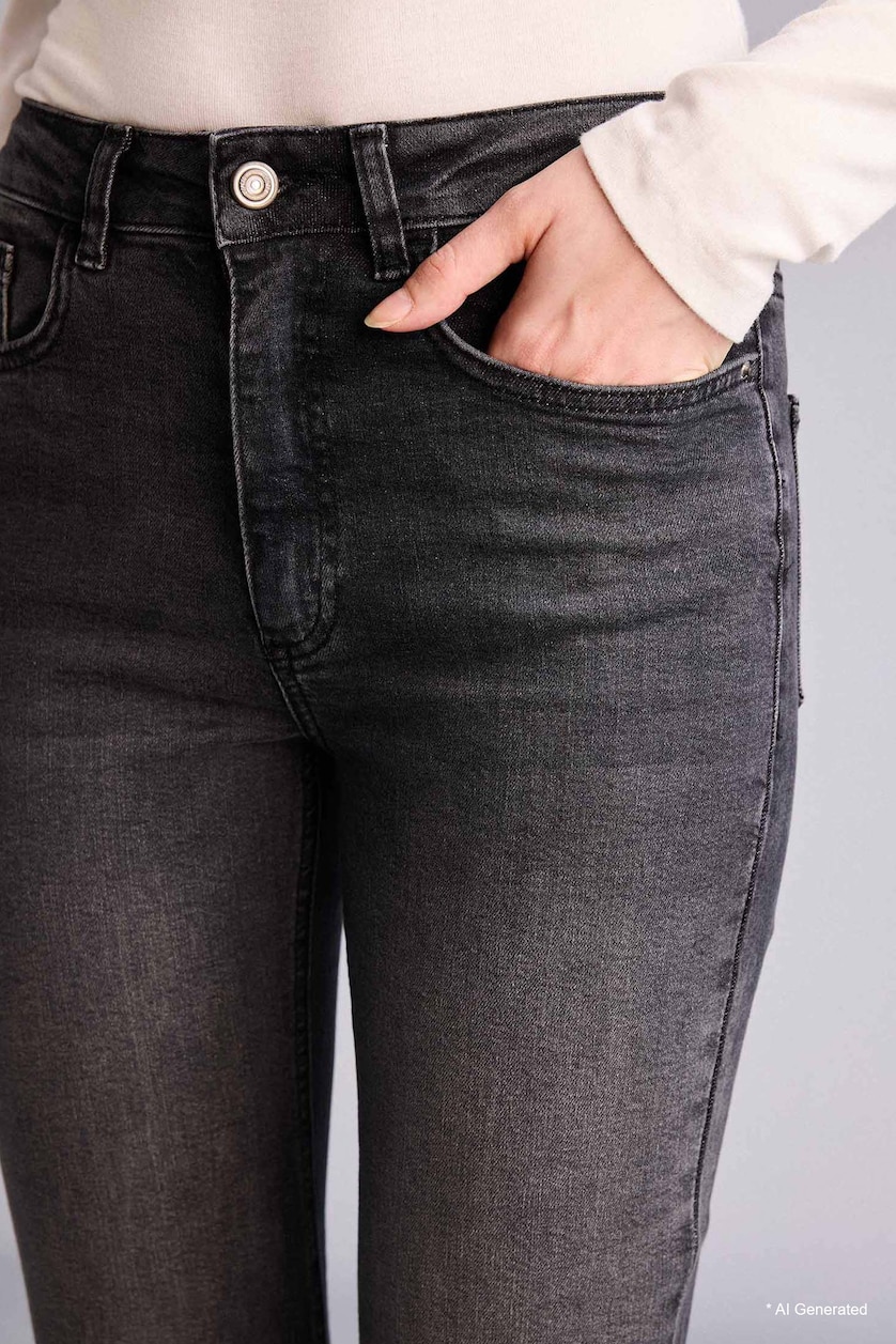 Women Black High Waist Flare Trousers