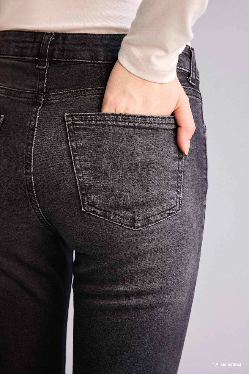 Women Black High Waist Flare Trousers