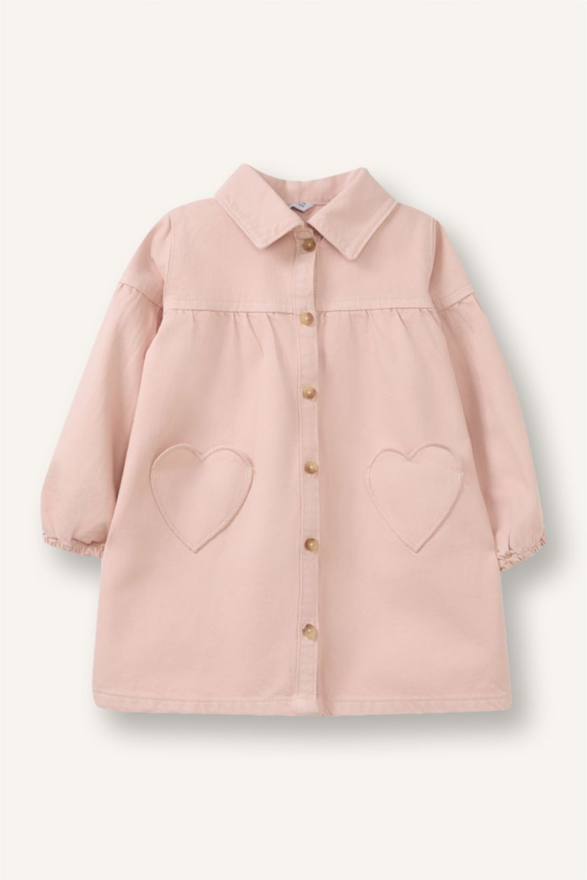 BABY GIRL Light Rose Baby Girl Long Sleeve Cotton Dress