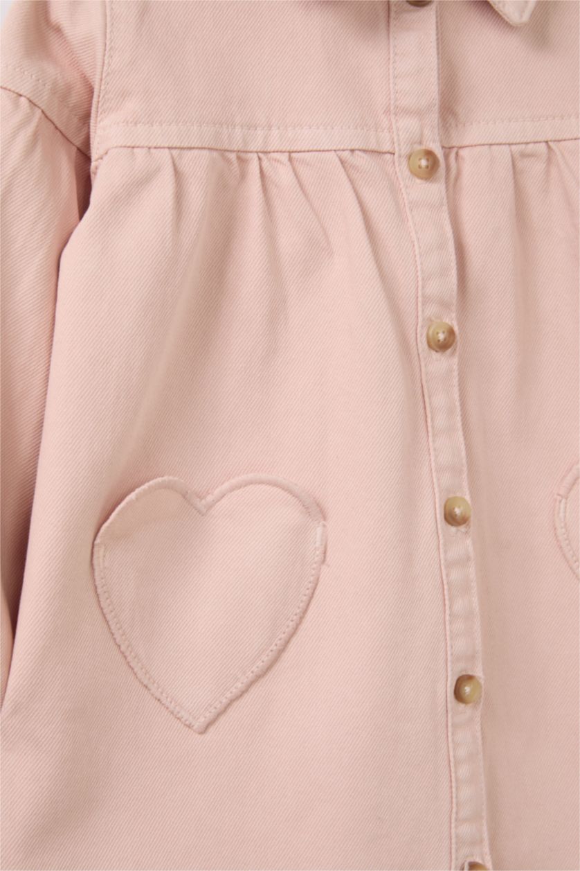 BABY GIRL Light Rose Baby Girl Long Sleeve Cotton Dress