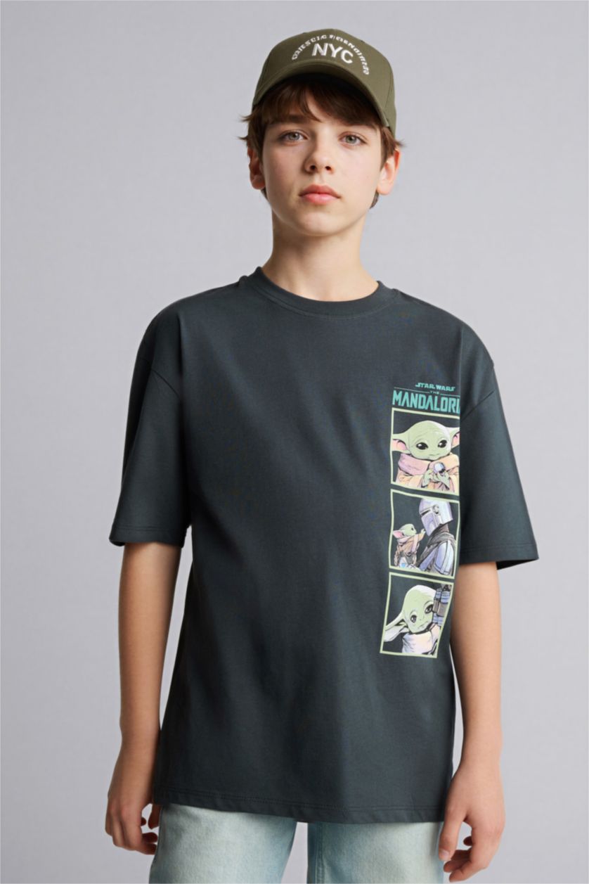 Мальчики и подростки Антрацит Футболка Star Wars оверсайз с круглым вырезом и коротким рукавом для мальчиков