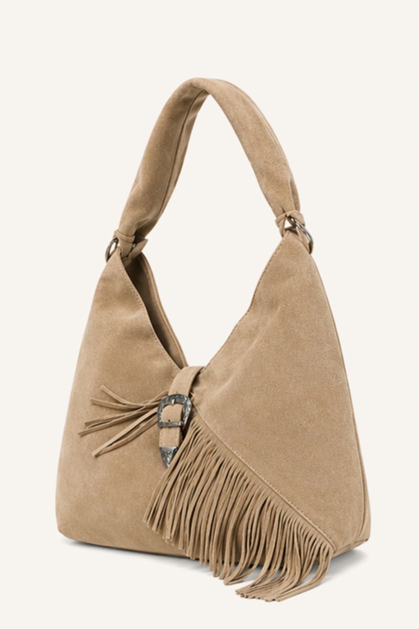 WOMAN Beige Woman Suede Handbag