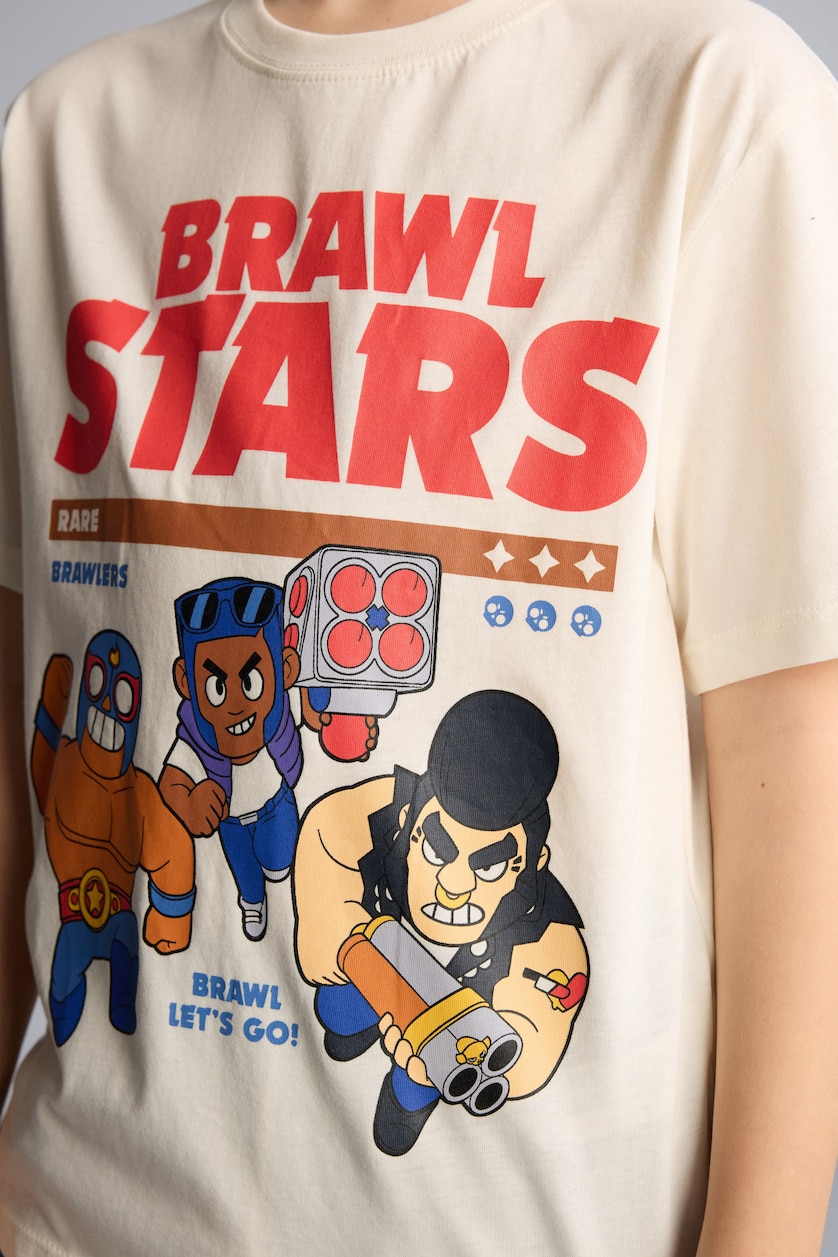 Young Boys - Teen Boys Ecru Boy Brawl Stars New Regular Fit T-Shirt