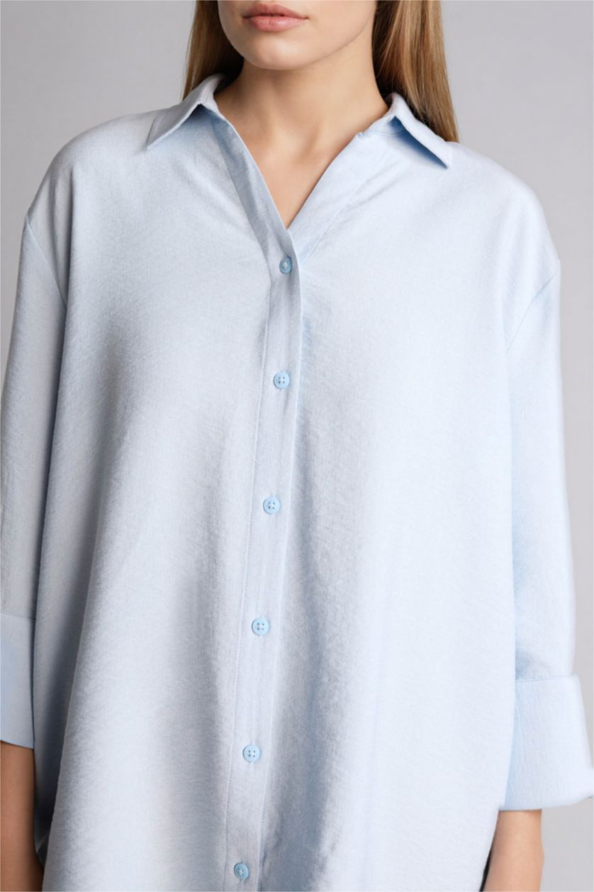 Женщины Светло-синий Relax Fit Long Sleeve Shirt