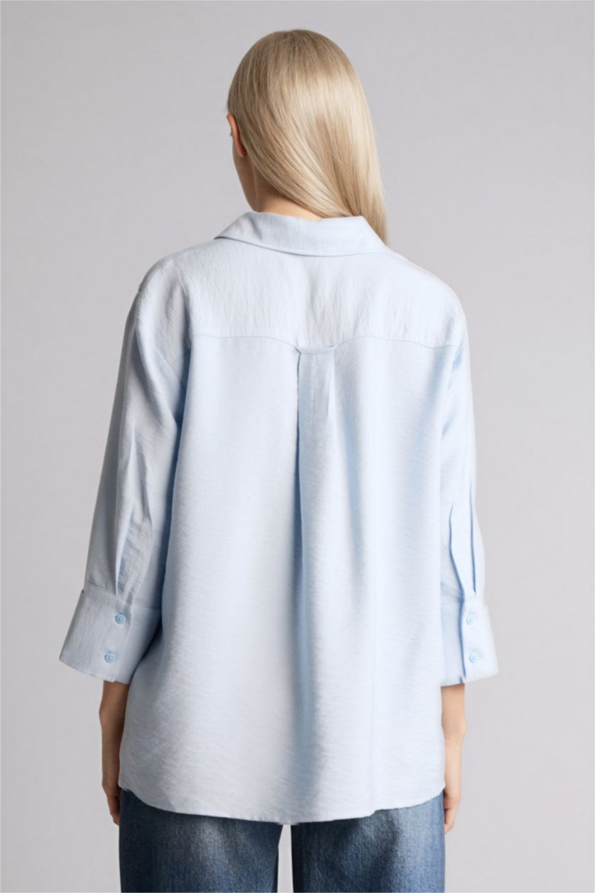 Женщины Светло-синий Relax Fit Long Sleeve Shirt