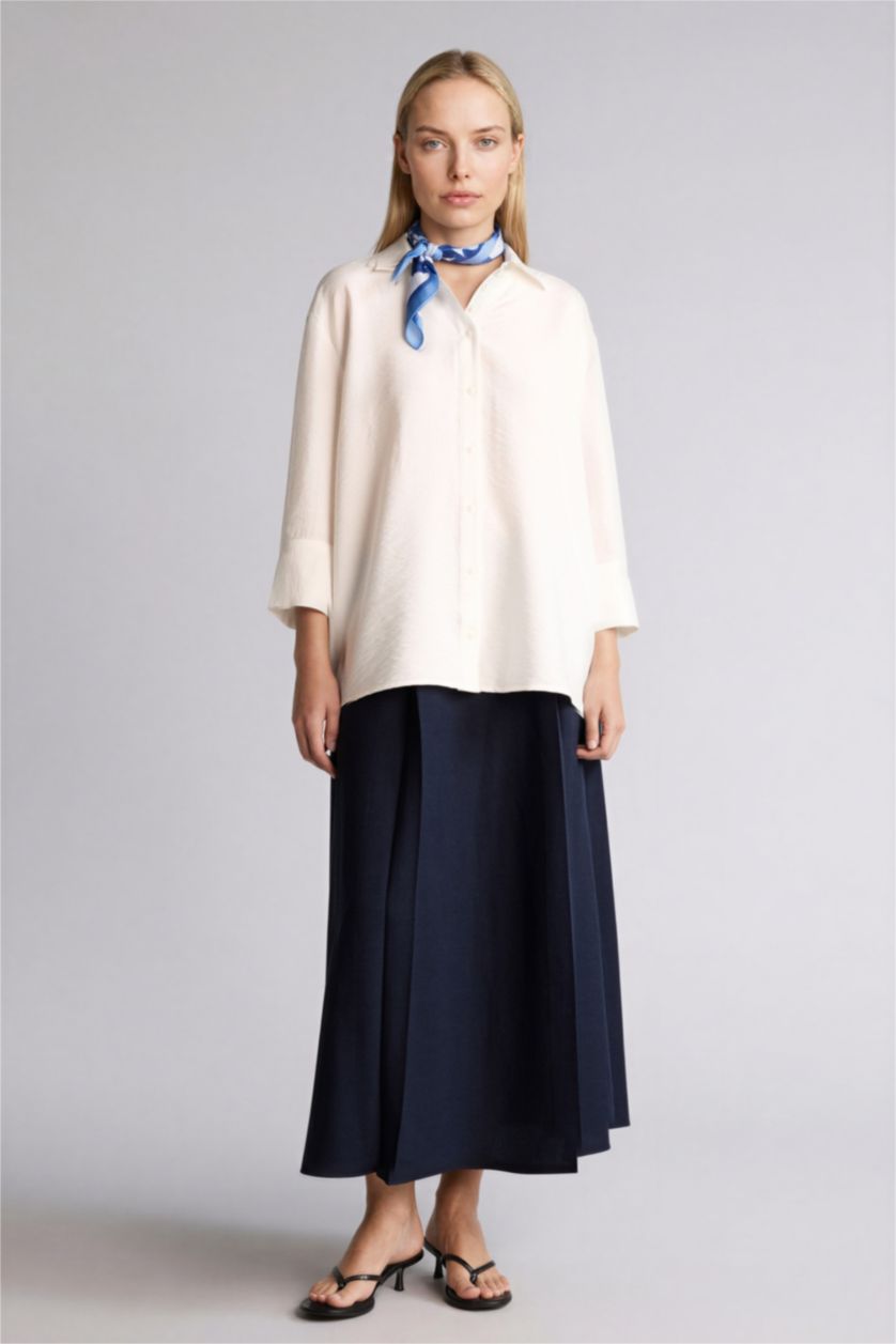 Женщины Бежевый Relax Fit Long Sleeve Shirt