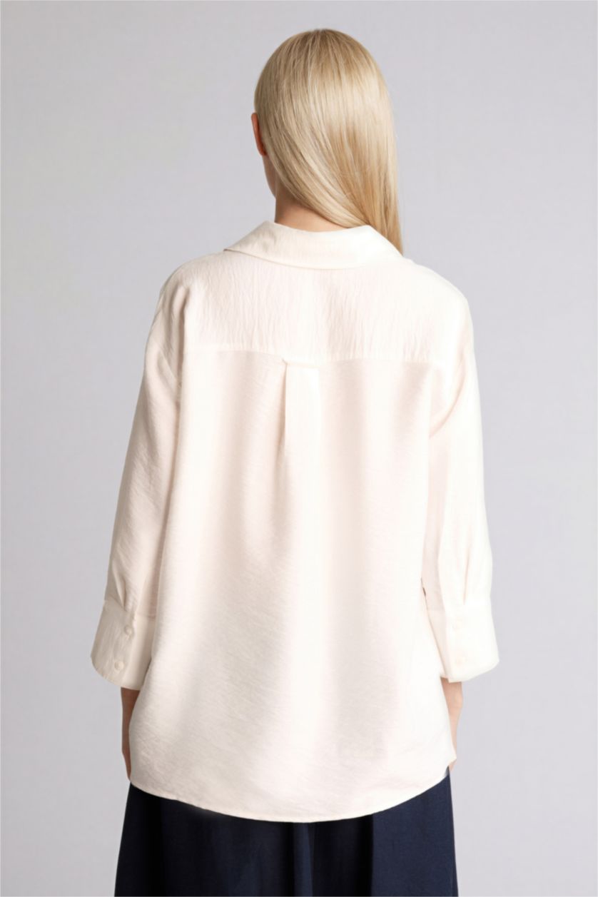 Женщины Бежевый Relax Fit Long Sleeve Shirt