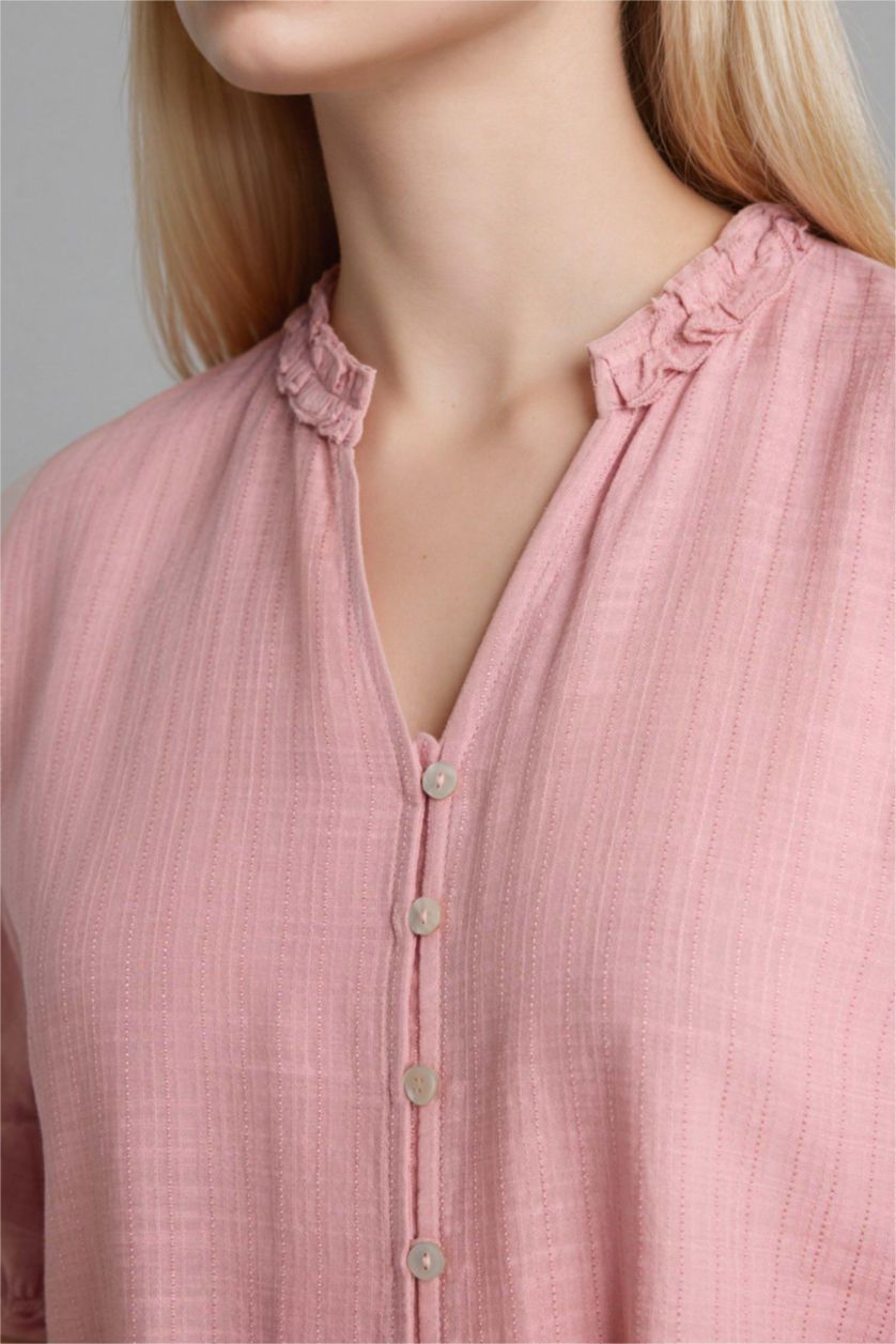 FEMME Bordeaux Chemise à manches longues et col en V