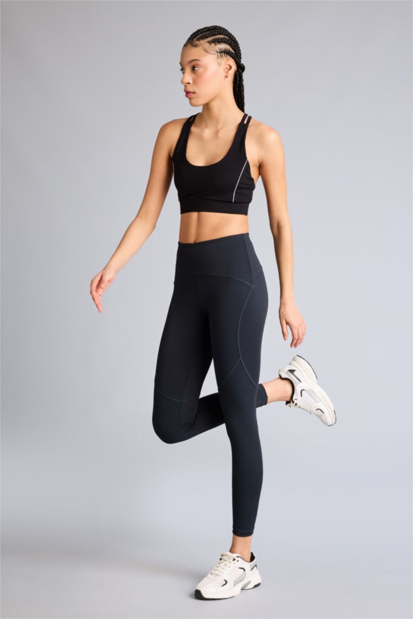 WOMAN Black High Waist Ankle Length Leggings