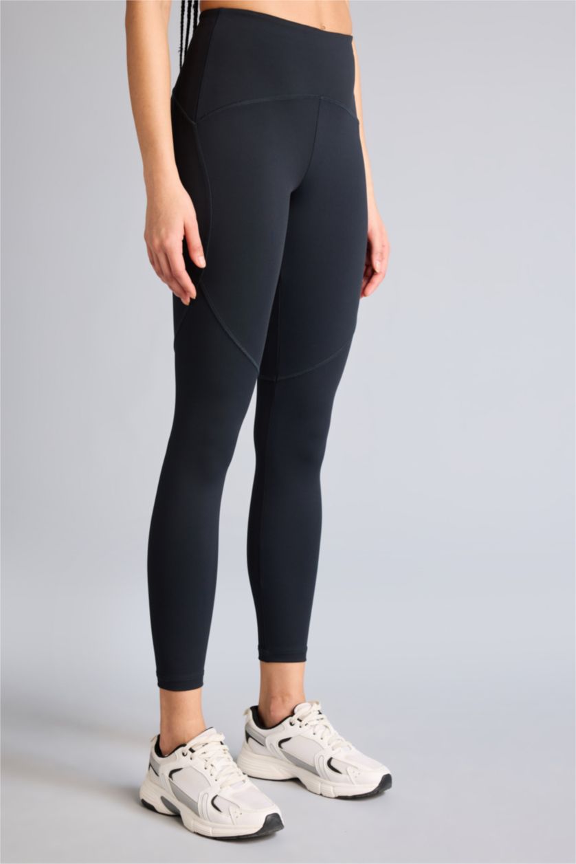 WOMAN Black High Waist Ankle Length Leggings