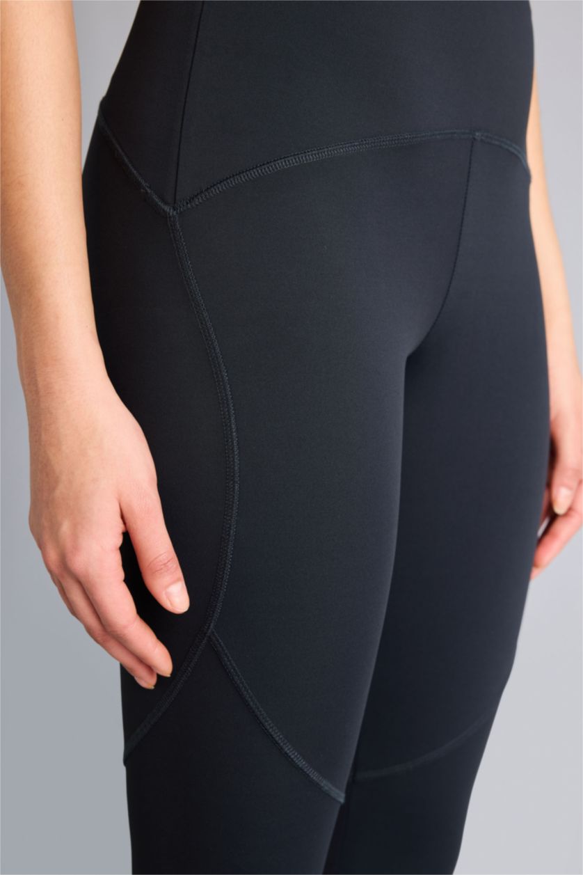 WOMAN Black High Waist Ankle Length Leggings
