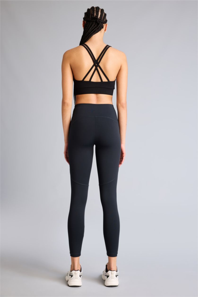 WOMAN Black High Waist Ankle Length Leggings