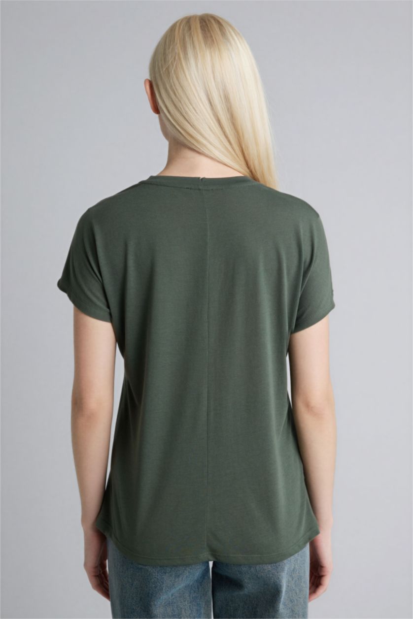 حريمي كاكي داكن Woman Short Sleeve T-Shirt