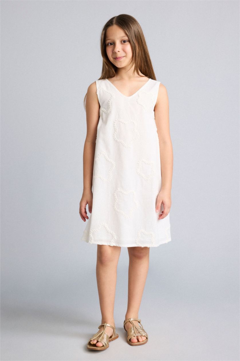 Young Girls - Teen Girls White Sleeveless Woven Dress