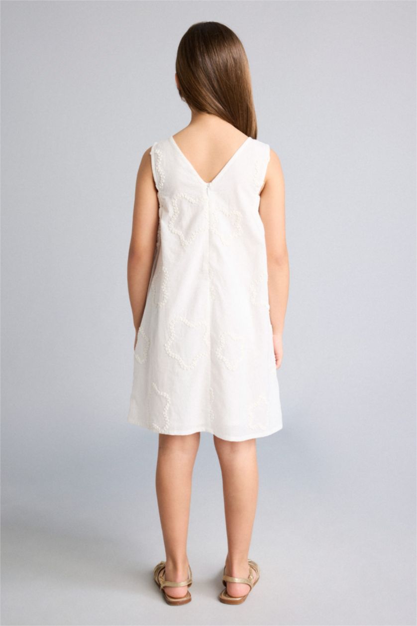Young Girls - Teen Girls White Sleeveless Woven Dress