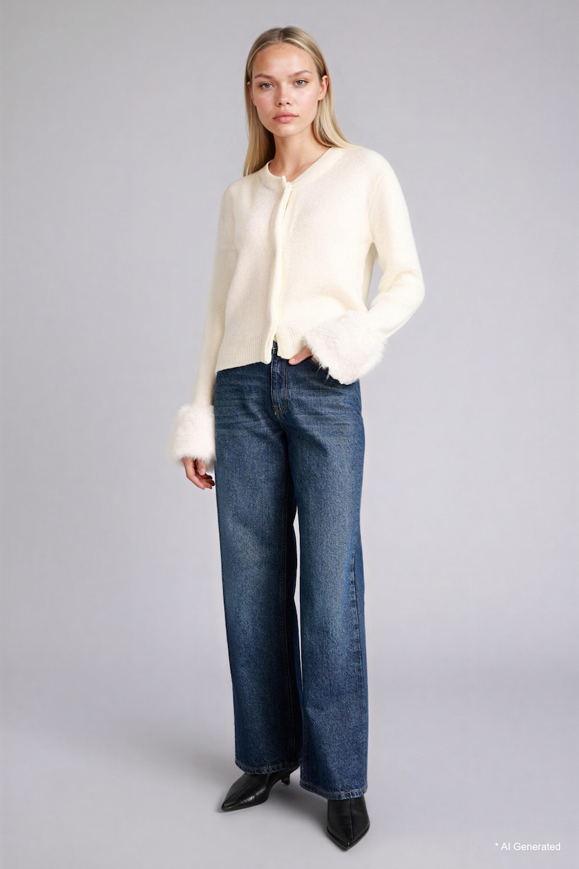 Women White Slim Fit Cardigan