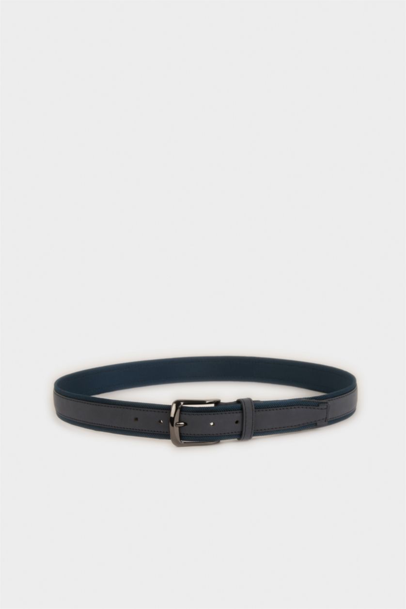 Man NAVY Man Rectangle Clasp Faux Leather
