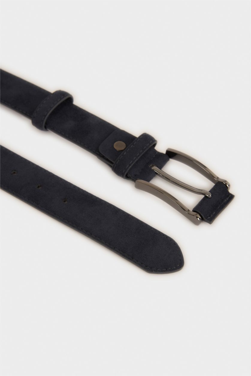 MAN NAVY Man Rectangle Clasp Faux Leather