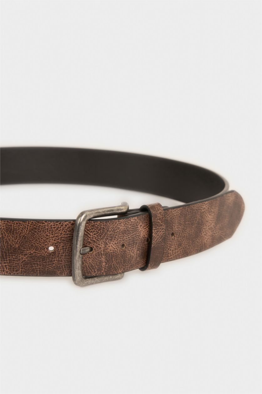 MAN Grey Man Rectangle Clasp Faux Leather