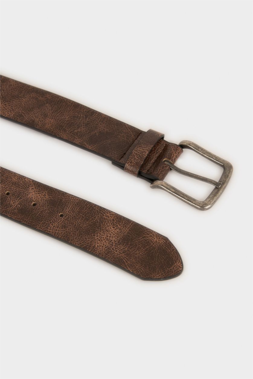 MAN Grey Man Rectangle Clasp Faux Leather