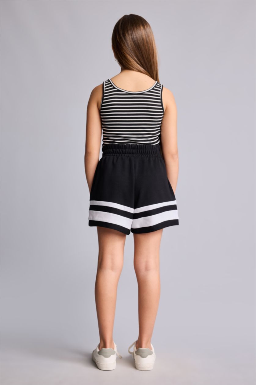 FILLES Noir Short en piqué pour fille