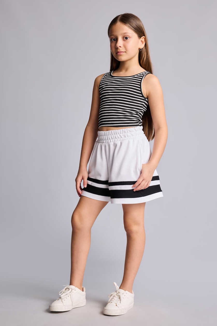Young Girls - Teen Girls White Girl Pique Shorts