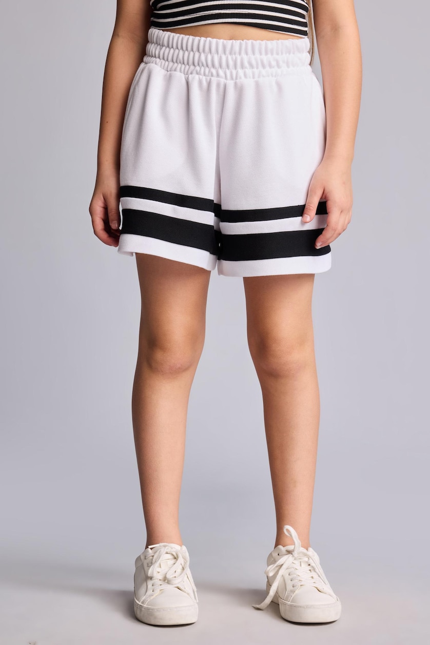 Young Girls - Teen Girls White Girl Pique Shorts
