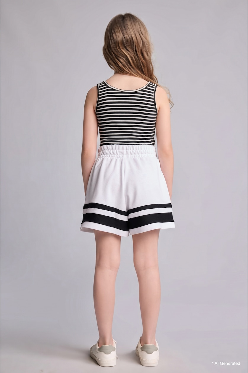 GIRLS & TEENS White Girl Pique Shorts