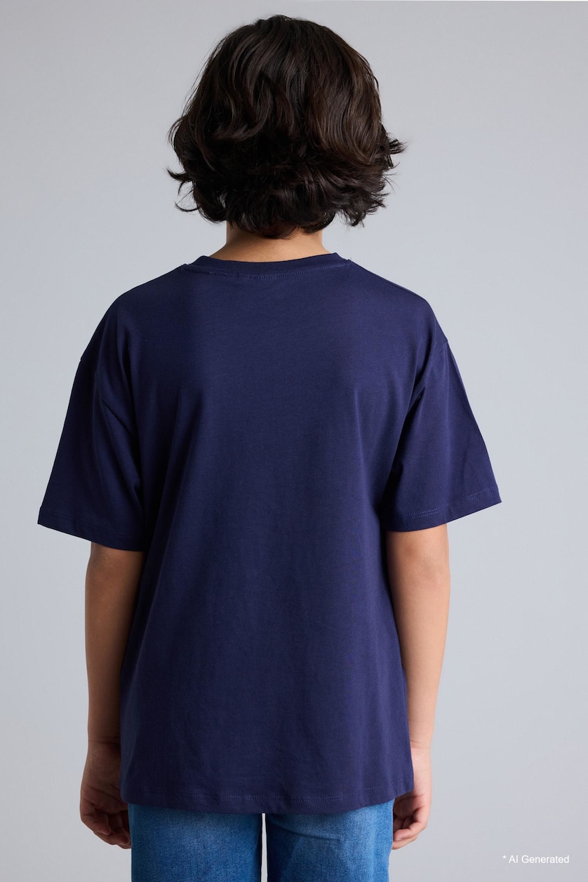 BOYS & TEENS NAVY Boy PlayStation Oversize T-Shirt