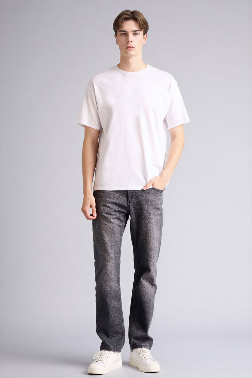 رجال أسود بنطرون قصة مستقيمة