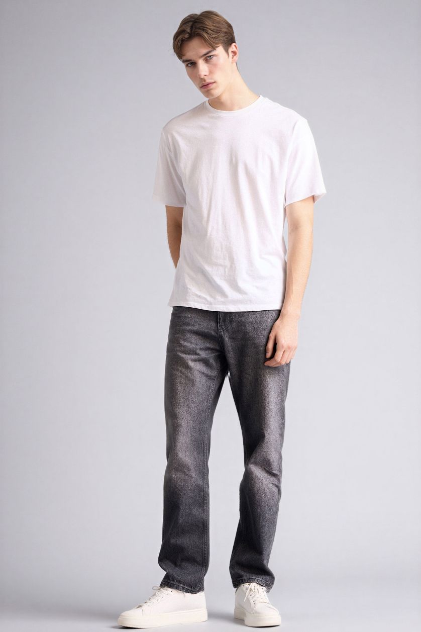 رجال أسود بنطرون قصة مستقيمة