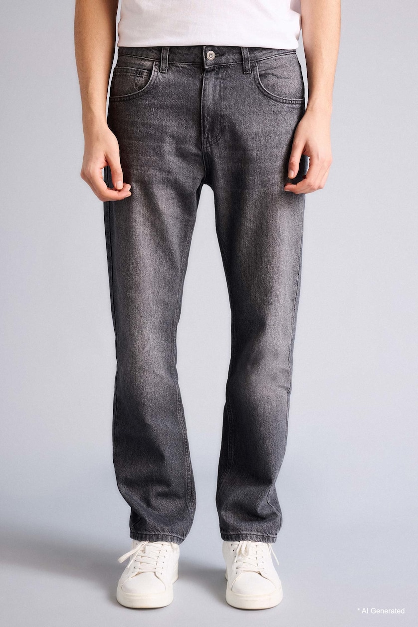 Men Black Straight Fit Trousers